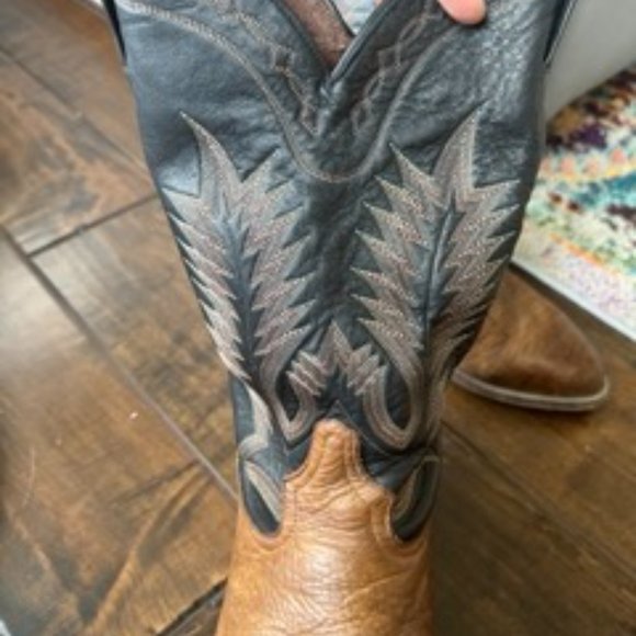 Vintage Tony Lama Boot Pecan Taurus Shoulder Boots size 9 - Picture 10 of 10